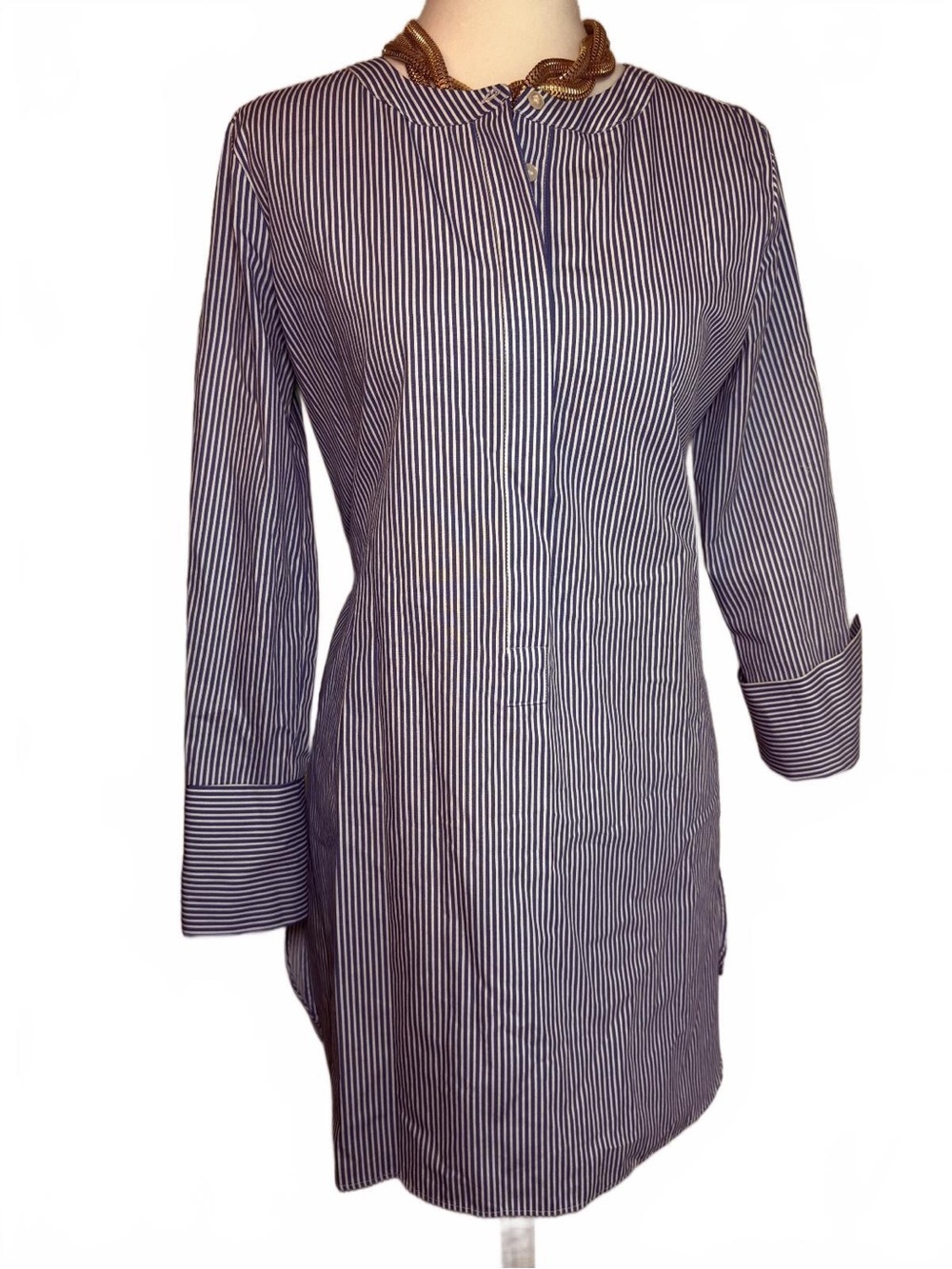 Ann Taylor Blue & White Striped Cotton Tunic S